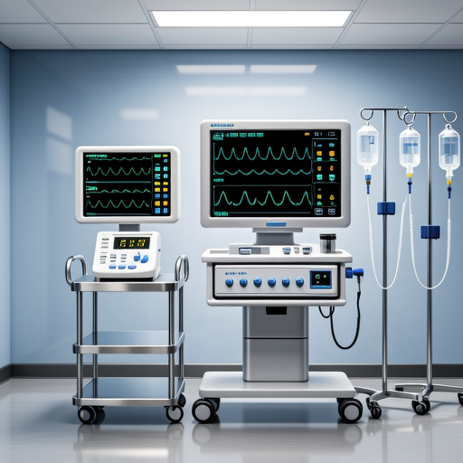 Veterinary monitoring equipment with ventilator displays