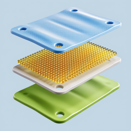 Cross-section demonstration of pet pad absorption layers