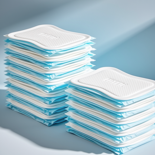 Clean organized arrangement of fresh pet potty pads