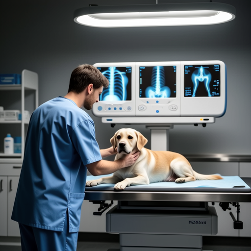 Veterinary technician using positioner in clinical setting