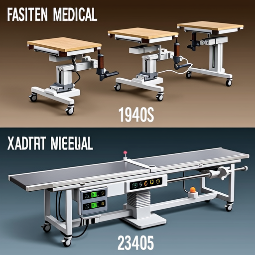 Evolution of X-ray positioning equipment from early 20th century to modern digital systems