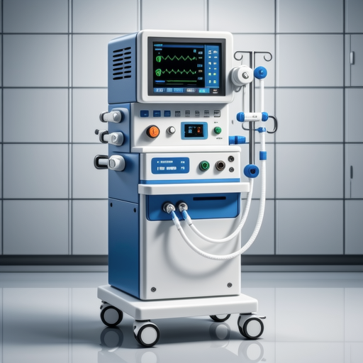 Modern veterinary anesthesia machine in clinical setting
