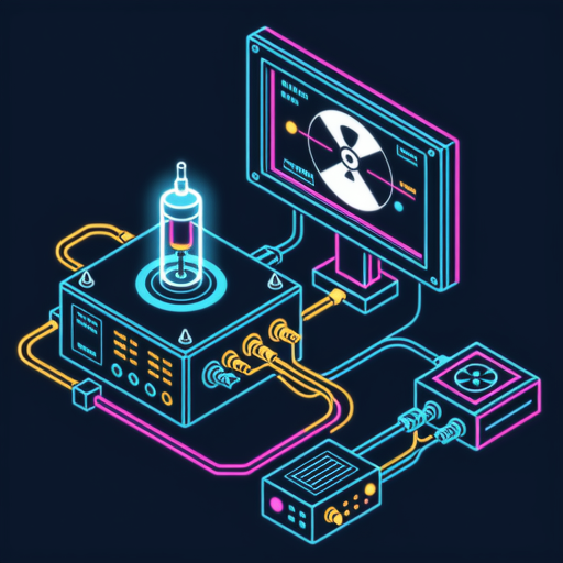 Technical diagram of veterinary X-ray system components