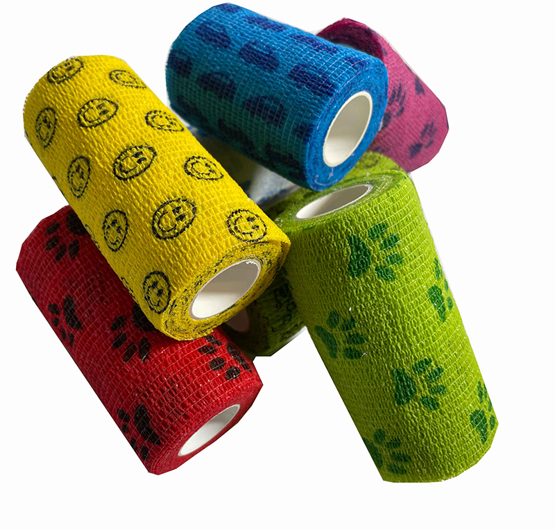 Veterinary use pet hospital 2.5cm 5cm 7.5cm 10cm colourful pet adhesive bandages