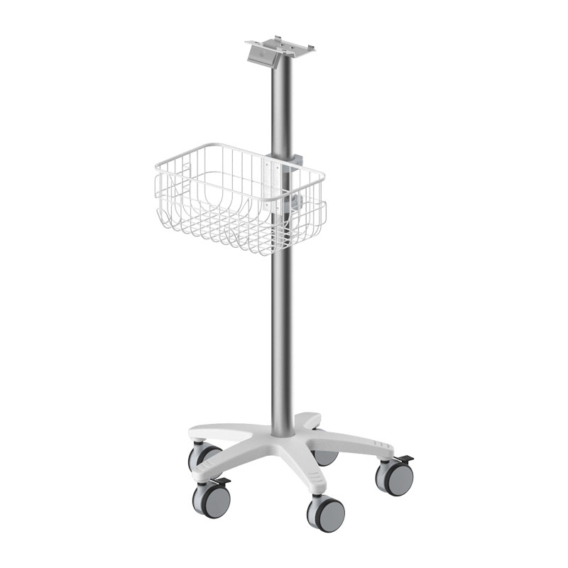 hospital monitor table and medical monitor trolley with basket